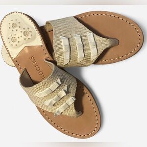 Jack Rogers Macie Bow Cream and White Sandals Size 5